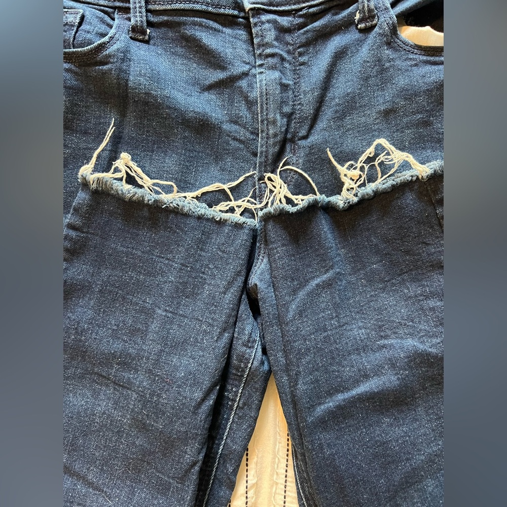 Old Navy Rockstar Super Skinny Raw Hem Cotton Blend Jeans Size 12 EUC - Picture 8 of 9